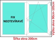Okna FIX+OS SOFT šířka 200cm x výška 90-105cm